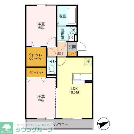 プランタン彩(2LDK/2階)の間取り写真