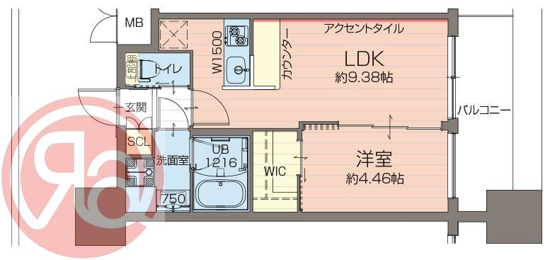 プレジオ難波EURO(1LDK/7階)の間取り写真