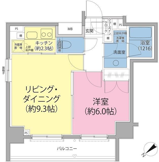 パークハビオ東向島(1LDK/1階)の間取り写真