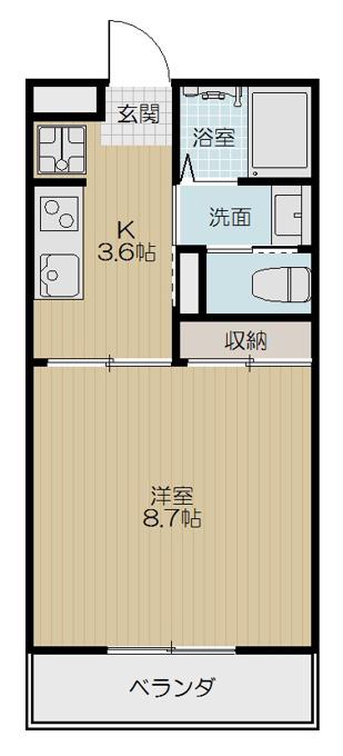 JENKS VILLA(1K/2階)の間取り写真