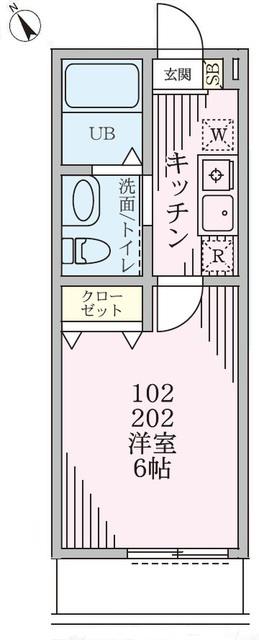 ベルゾーネ八城(1K/1階)の間取り写真