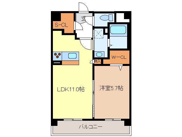 SOLEIL ROYAL(1LDK/2階)の間取り写真