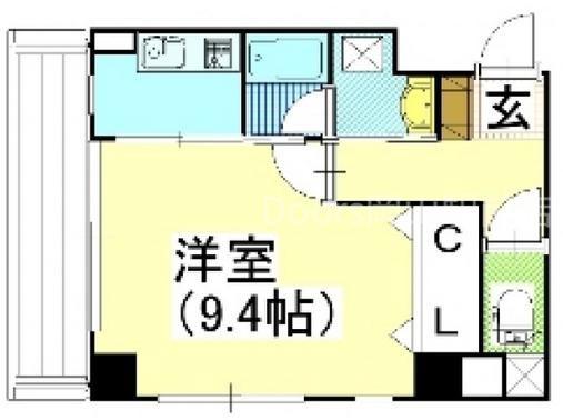 リヴィエールヴェルト(1K/4階)の間取り写真