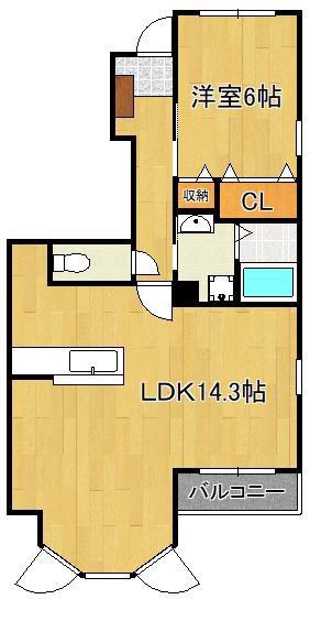 イマージュM(1LDK/1階)の間取り写真