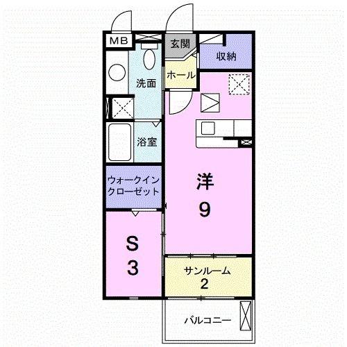 マーベラスK(ワンルーム/1階)の間取り写真