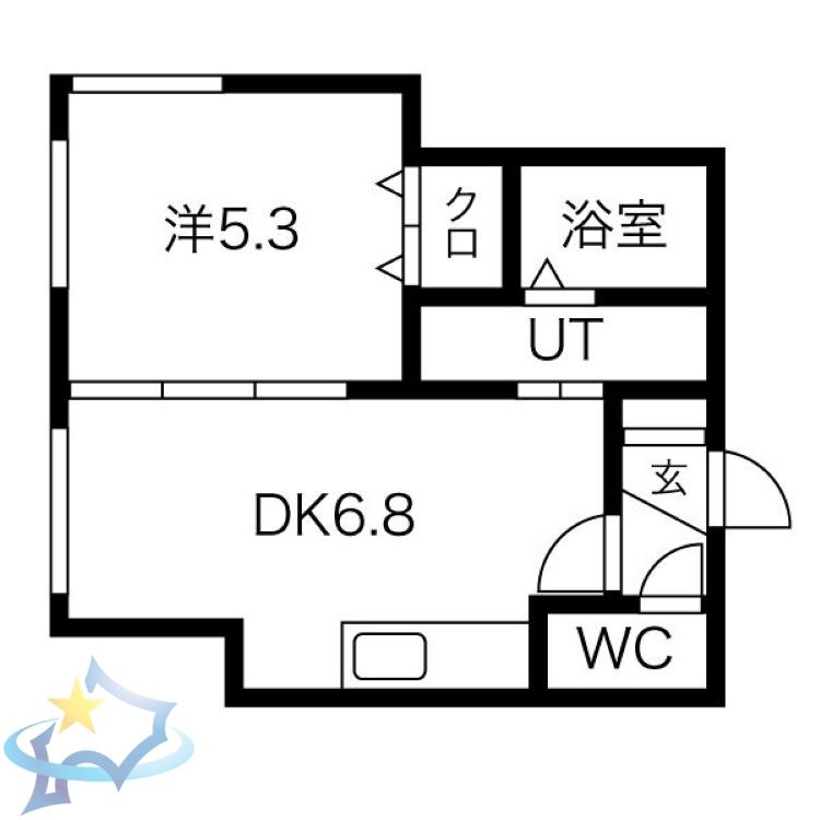プレセンスS20(1DK/4階)の間取り写真