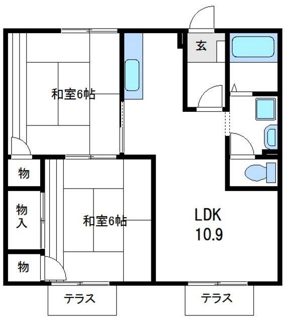 グリーンヒル橋本C(2LDK/2階)の間取り写真