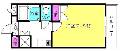 サニープレイス(1K/4階)の間取り写真