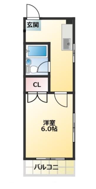 メゾンOSABE(1K/2階)の間取り写真
