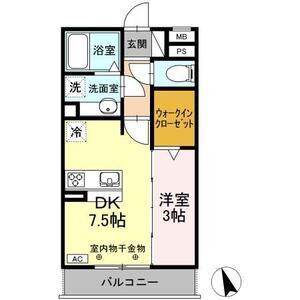 ベルエア御器所(1DK/3階)の間取り写真