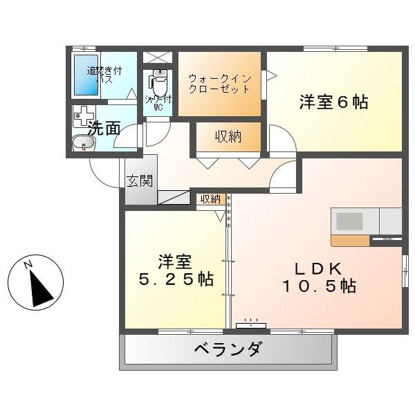 セットレーヴ弐番館(2LDK/3階)の間取り写真