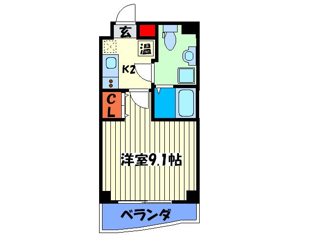 VILLA K&F(1K/5階)の間取り写真