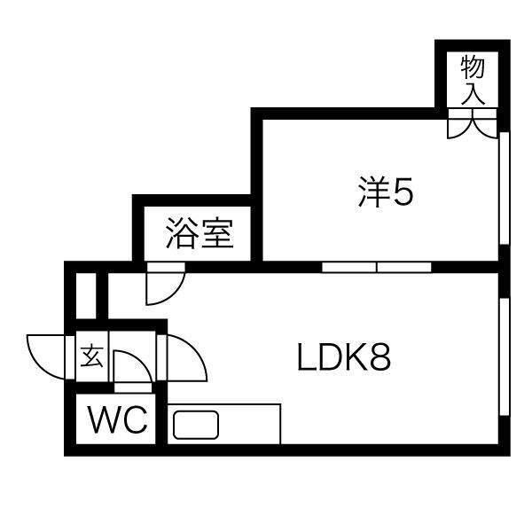 大和711MS(1DK/3階)の間取り写真