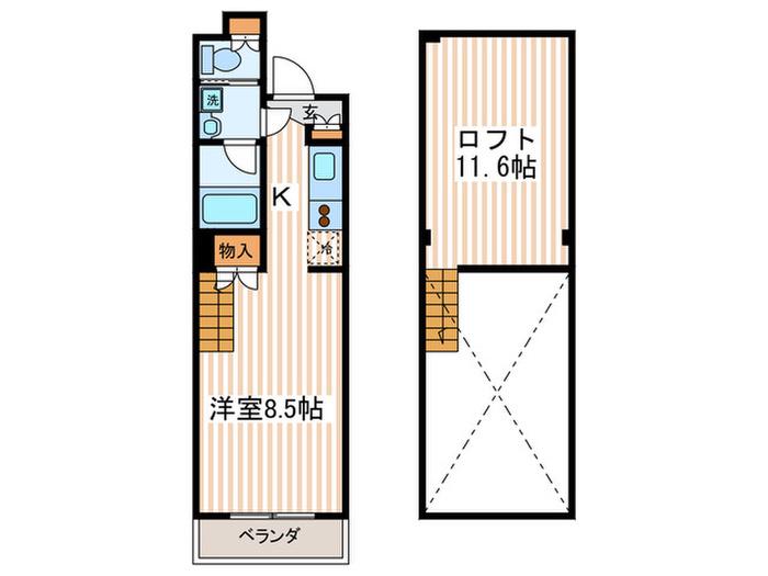 OKコート・KOTAKE(1K/4階)の間取り写真