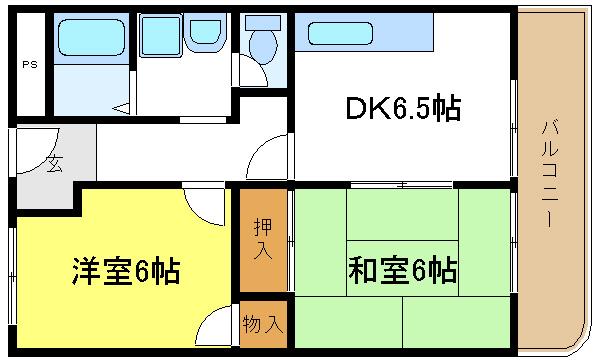メゾン赤松(2DK/3階)の間取り写真