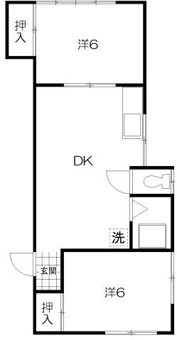 コーポ呉刻館(2DK/1階)の間取り写真