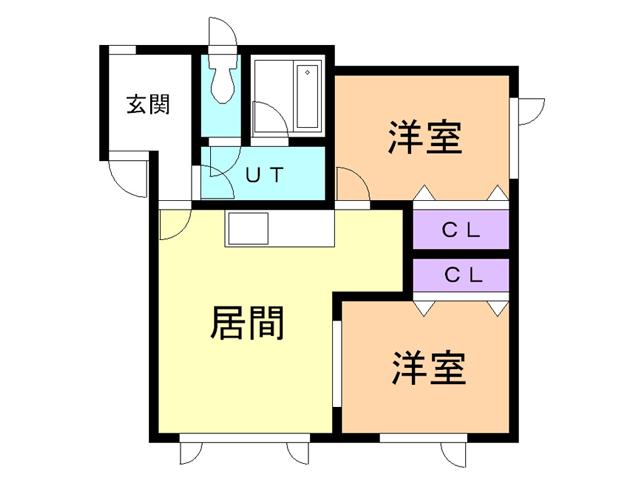 ハイム・ルキ(2LDK/2階)の間取り写真