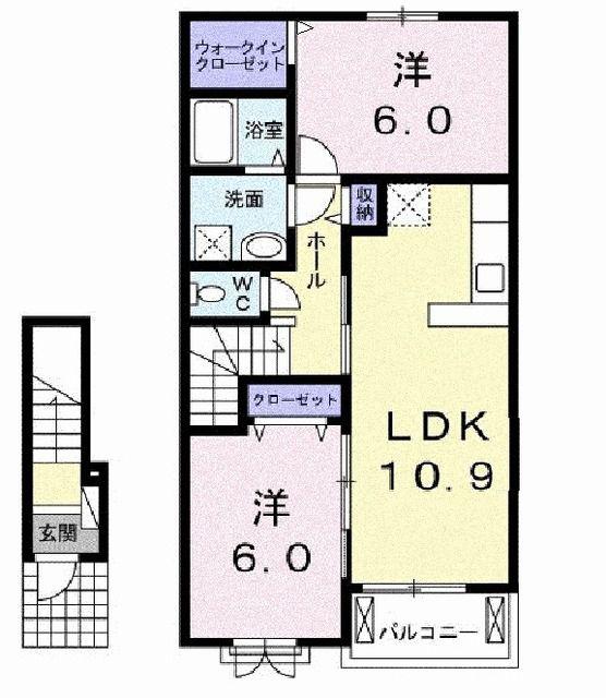 エン フィールド(2LDK/2階)の間取り写真