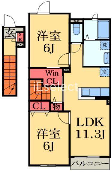 アルカンシェルIV(2LDK/2階)の間取り写真