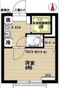 パインフォレスト(1K/1階)の間取り写真