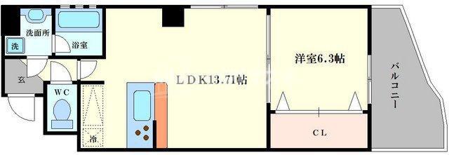 THE PREMIUM AQUA(1LDK/6階)の間取り写真