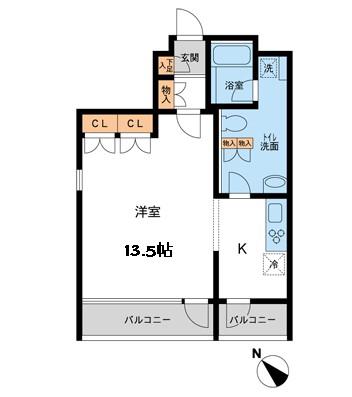 FLEG赤坂(ワンルーム/2階)の間取り写真