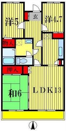 クリスタルシティ(3LDK/4階)の間取り写真