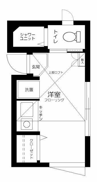 ファーストハウス北新宿(ワンルーム/2階)の間取り写真
