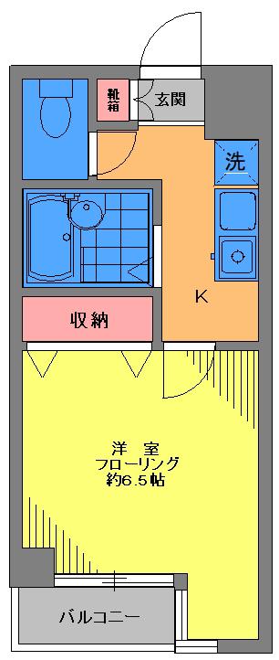 アネックスII(1K/4階)の間取り写真