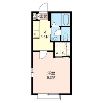 PAGE I VILLA(1K/2階)の間取り写真