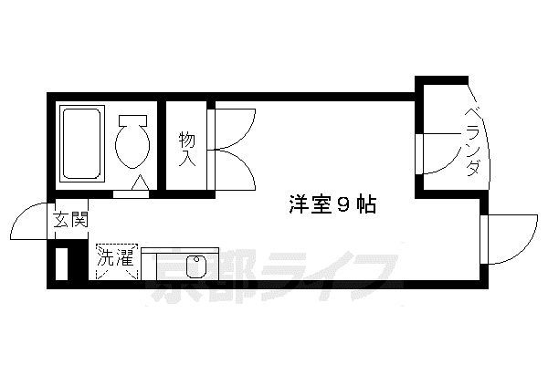 レジェンド西向日(1K/2階)の間取り写真