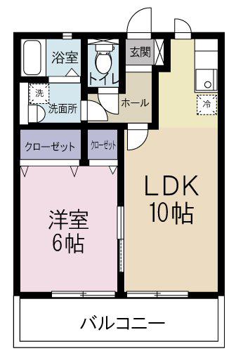 ZEUS(1LDK/1階)の間取り写真