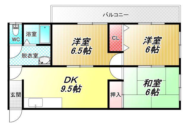板倉第1ビル(3DK/4階)の間取り写真