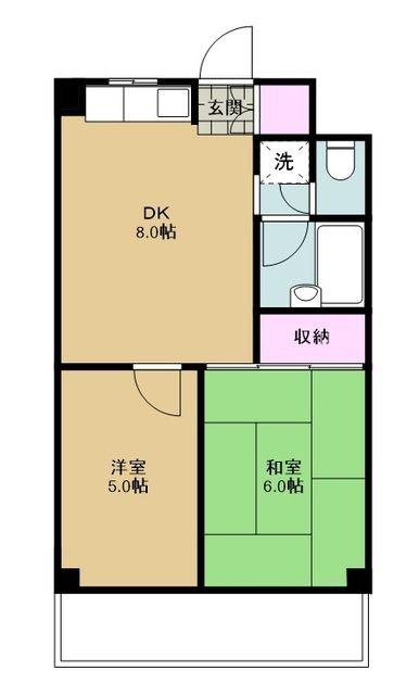 第2鈴和ハイツ(2DK/2階)の間取り写真