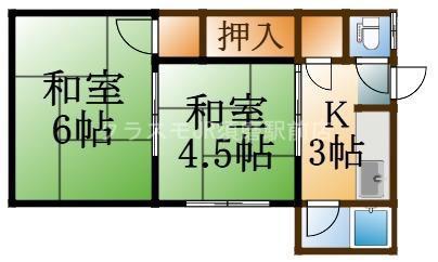 入江文化A棟(2DK/1階)の間取り写真