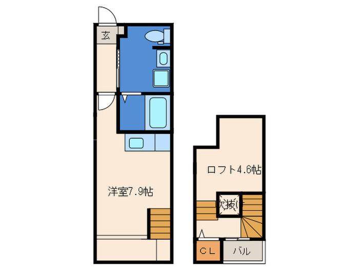 MAISONETIC 九大学研都市(ワンルーム/1階)の間取り写真