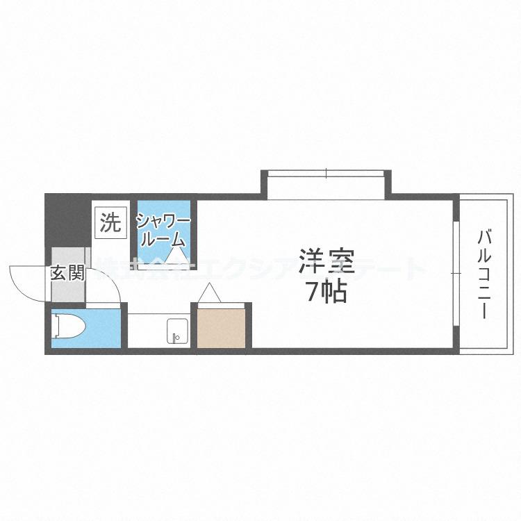 アーク上町台II番館(1K/2階)の間取り写真
