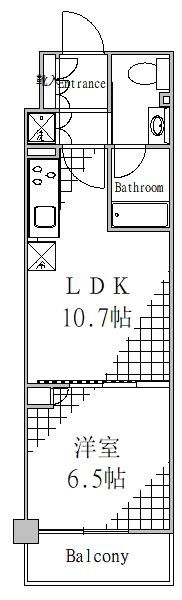 260720エスティメゾン豊洲レジデンスE棟(1LDK/4階)の間取り写真