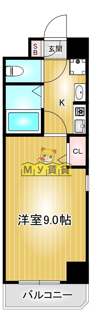 ファミール今池(1K/6階)の間取り写真