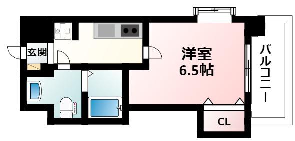 FRENCIA NOIE 東三国(1K/7階)の間取り写真