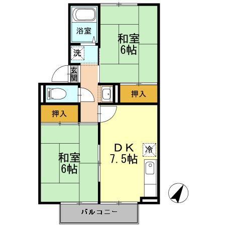 プレジール蓮町(1LDK/2階)の間取り写真