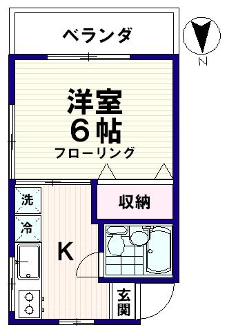 あけぼの荘(1K/1階)の間取り写真