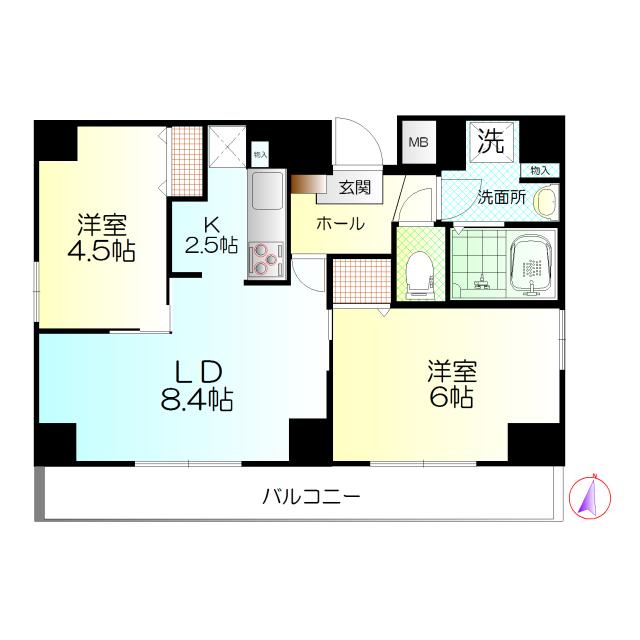 ウィステリア大宮(2LDK/3階)の間取り写真