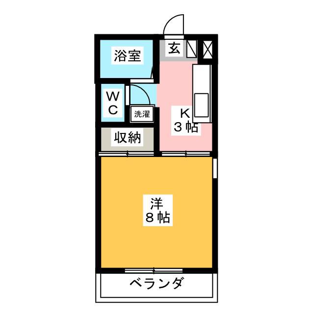 ハミング塚越(1K/1階)の間取り写真