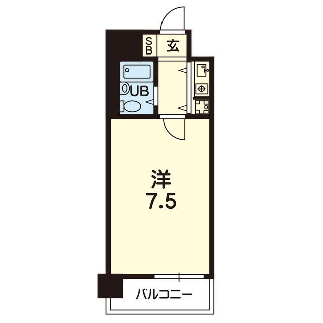 朝日プラザ坪井1(1K/8階)の間取り写真