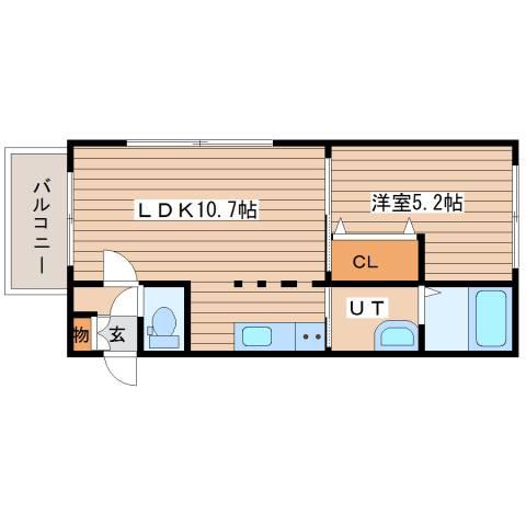 ASSE KOTONI(1LDK/3階)の間取り写真