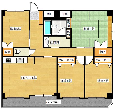 グレース東雲(4LDK/2階)の間取り写真