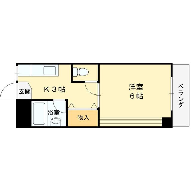 ハイツ南苑荘(1K/2階)の間取り写真