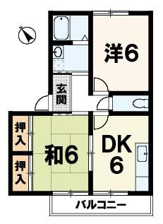 メゾン近江(2DK/2階)の間取り写真