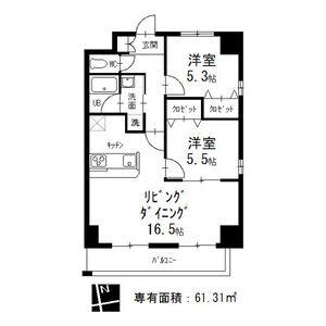 フォレスタ阿由知(2LDK/8階)の間取り写真